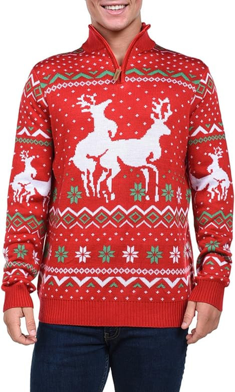 Tipsy Elves Men's Ugly Christmas Sweaters - Funny Christmas Sweaters for Men - Fun Winter Pullove... | Amazon (US)