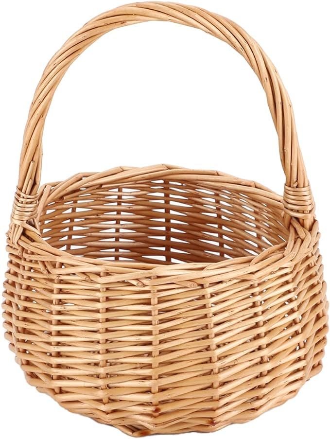 Small Gift Wicker Picnic Basket with Handle,Willow Flower Girl Basket for Weddings，Garden and H... | Amazon (US)