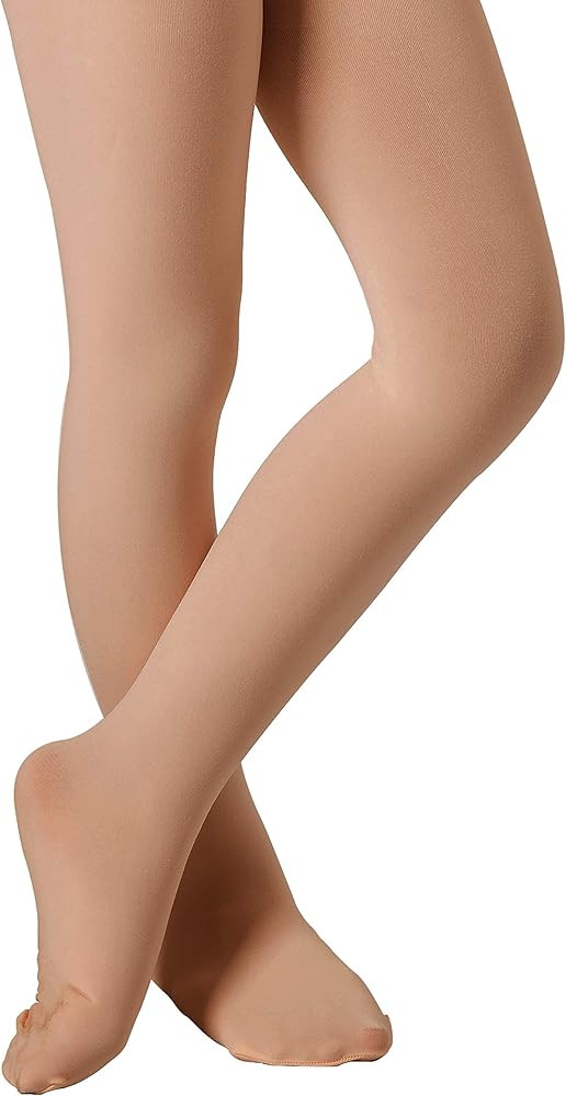 DIPUG Ballet Tights for Girls - Thick Soft Footed Dance Tights for Toddlers and Kids | Amazon (US)