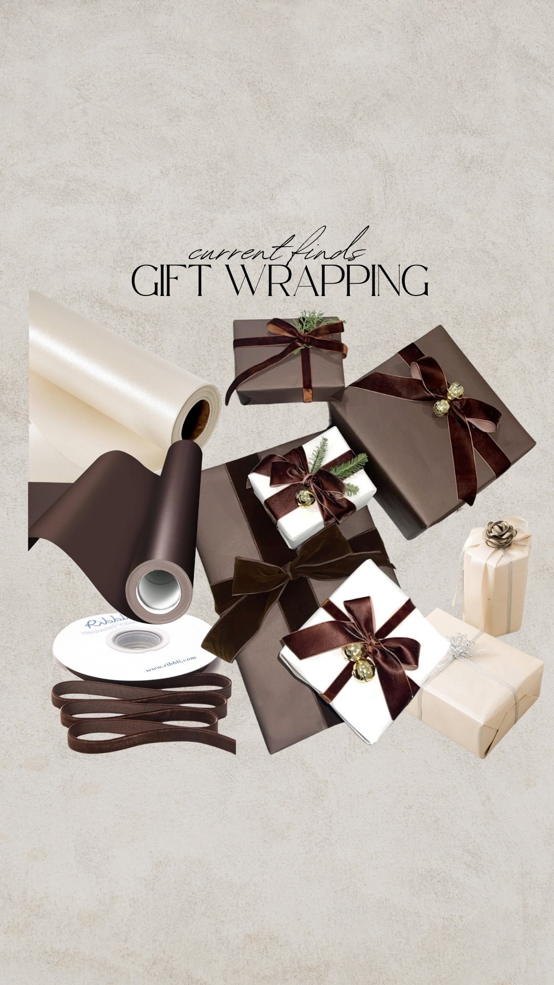 Holiday gift wrap, wrapping paper, brown presents, brown ribbon, velvet ribbon, cream wrapping paper, Christmas decor, wrapping presents

#LTKHome #LTKSeasonal #LTKSaleAlert

#LTKGiftGuide #LTKSaleAlert #LTKHoliday