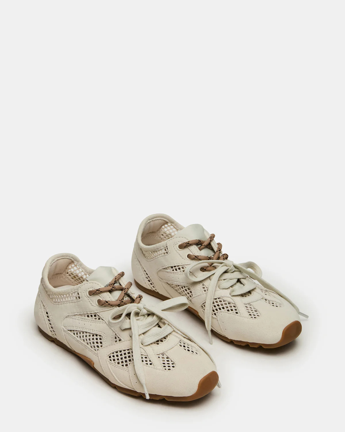 AZIEL Off/White Mesh Low-Top Lace-Up Women's Sneakers | Steve Madden (US)