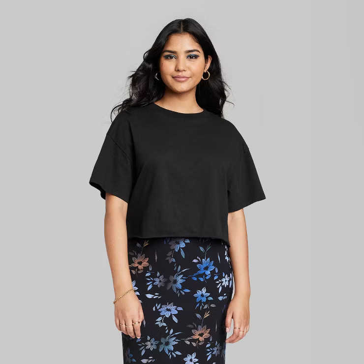 Women's Short Sleeve Relaxed Fit Cropped T-Shirt - Wild Fable™ | Target