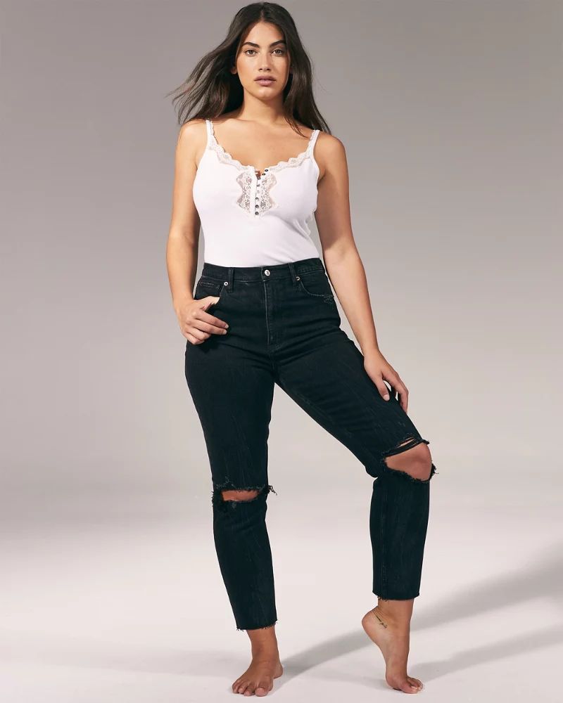 Ultra High Rise Ripped Mom Jeans | Abercrombie & Fitch US & UK