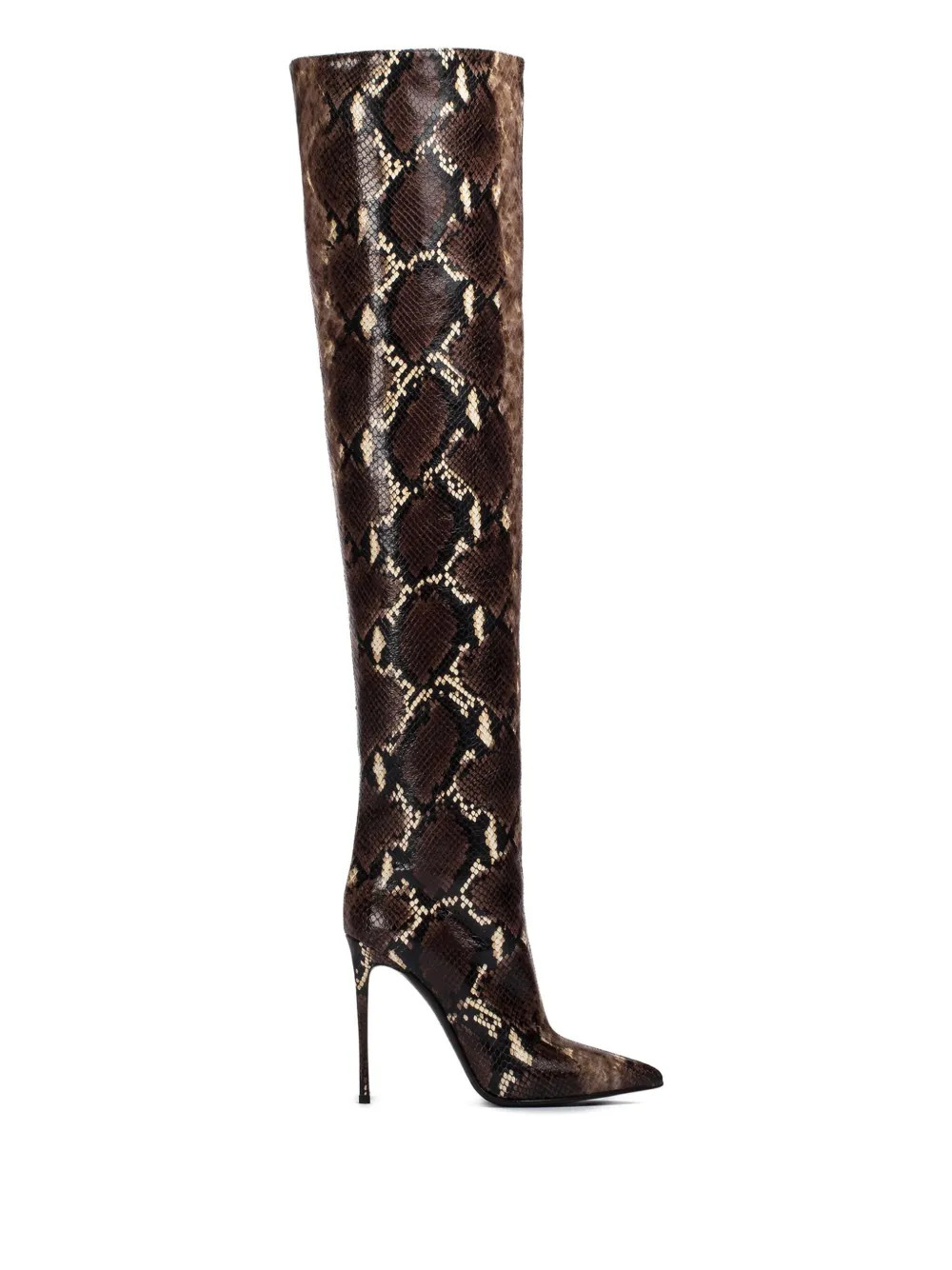 120mm Eva snake-print leather boots | Farfetch Global