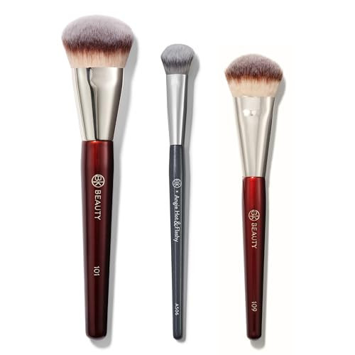BK Beauty Brushes Set - A506, 109 & 101 Concealer, Contoured Foundation, and Mini Foundation Brushes - Essential Makeup Brush Trio for Flawless Application | Amazon (US)