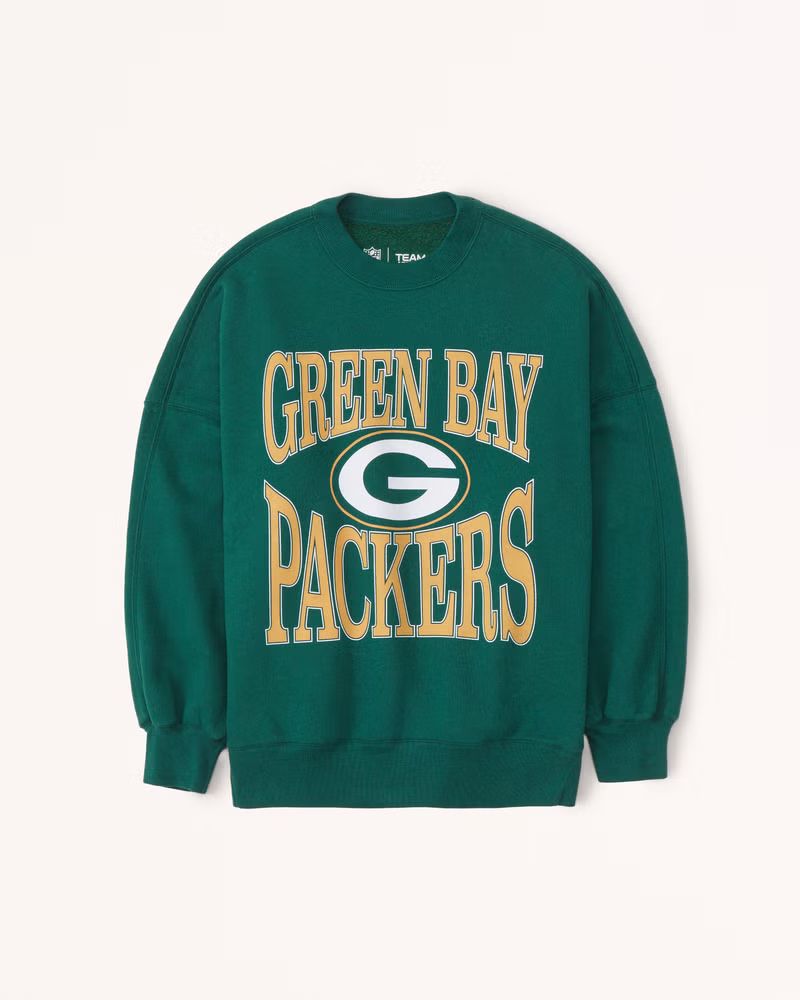 Women's Green Bay Packers Graphic Oversized Sunday Crew | Women's Tops | Abercrombie.com | Abercrombie & Fitch (US)