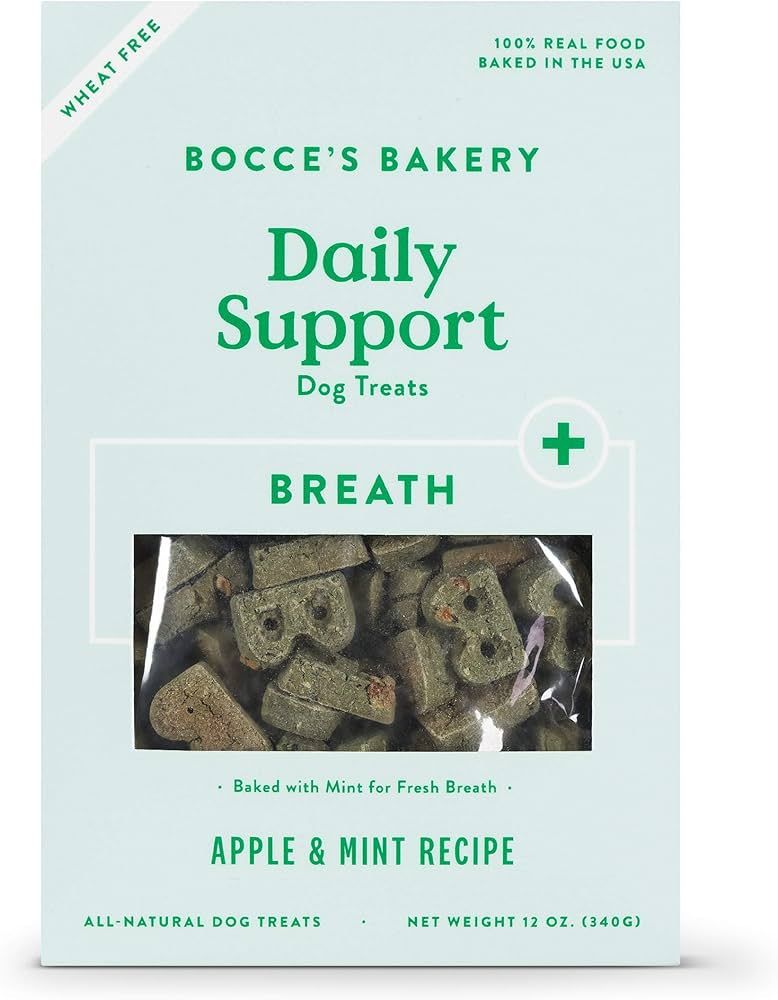 Bocce's Bakery Breath Daily Support Treats for Dogs, Wheat-Free Dog Treats, Made with Real Ingred... | Amazon (US)