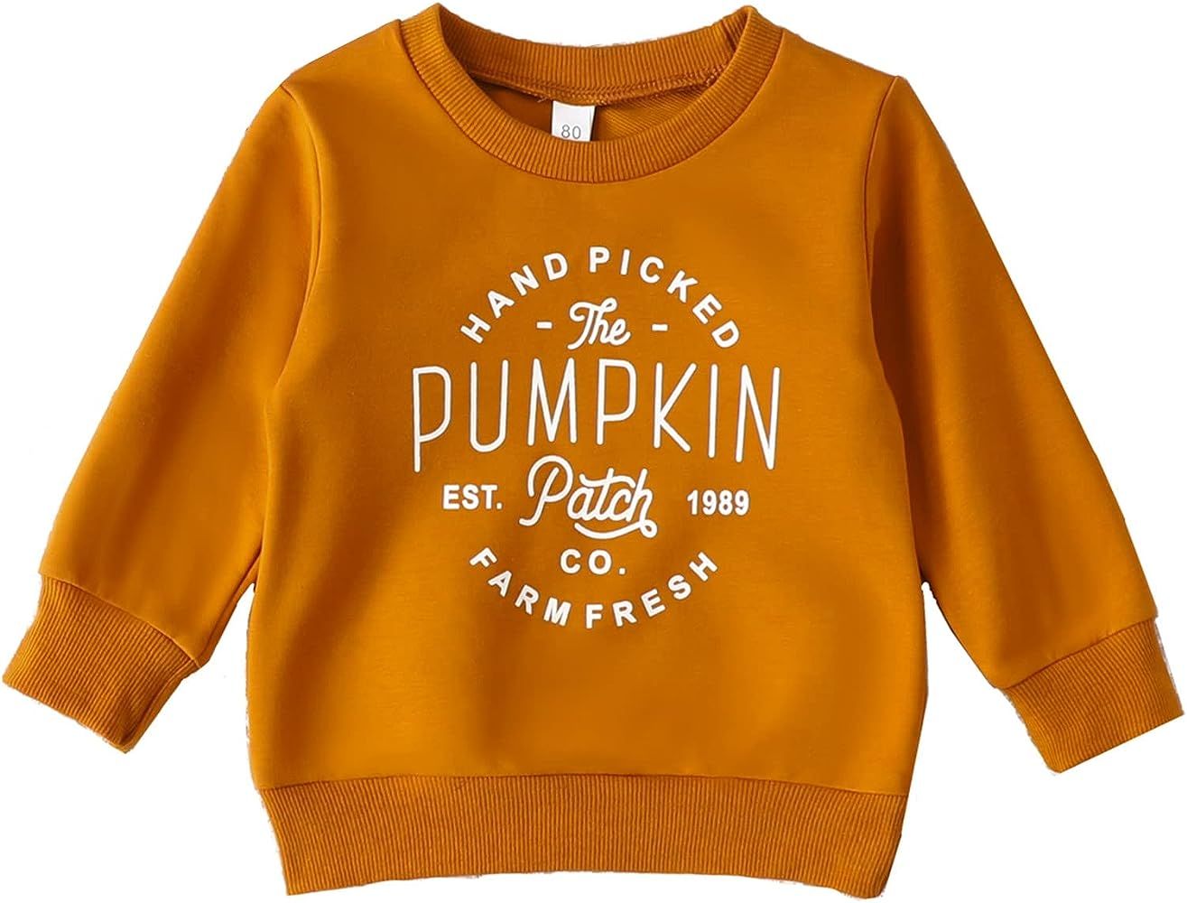 Toddler Boy Girl Halloween Pumpkin Patch Sweatshirt Outfit Long Sleeve Oversized Sweater Shirts F... | Amazon (US)