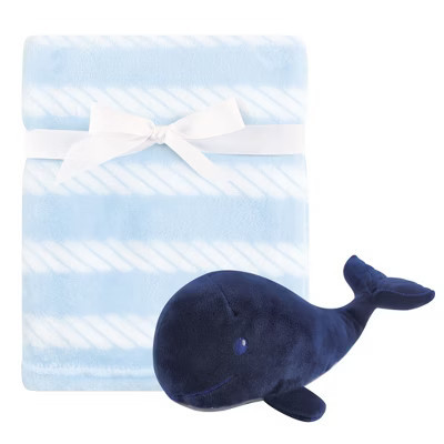 Hudson Baby Infant Boy Plush Blanket with Toy, Blue Whale, One Size | Target