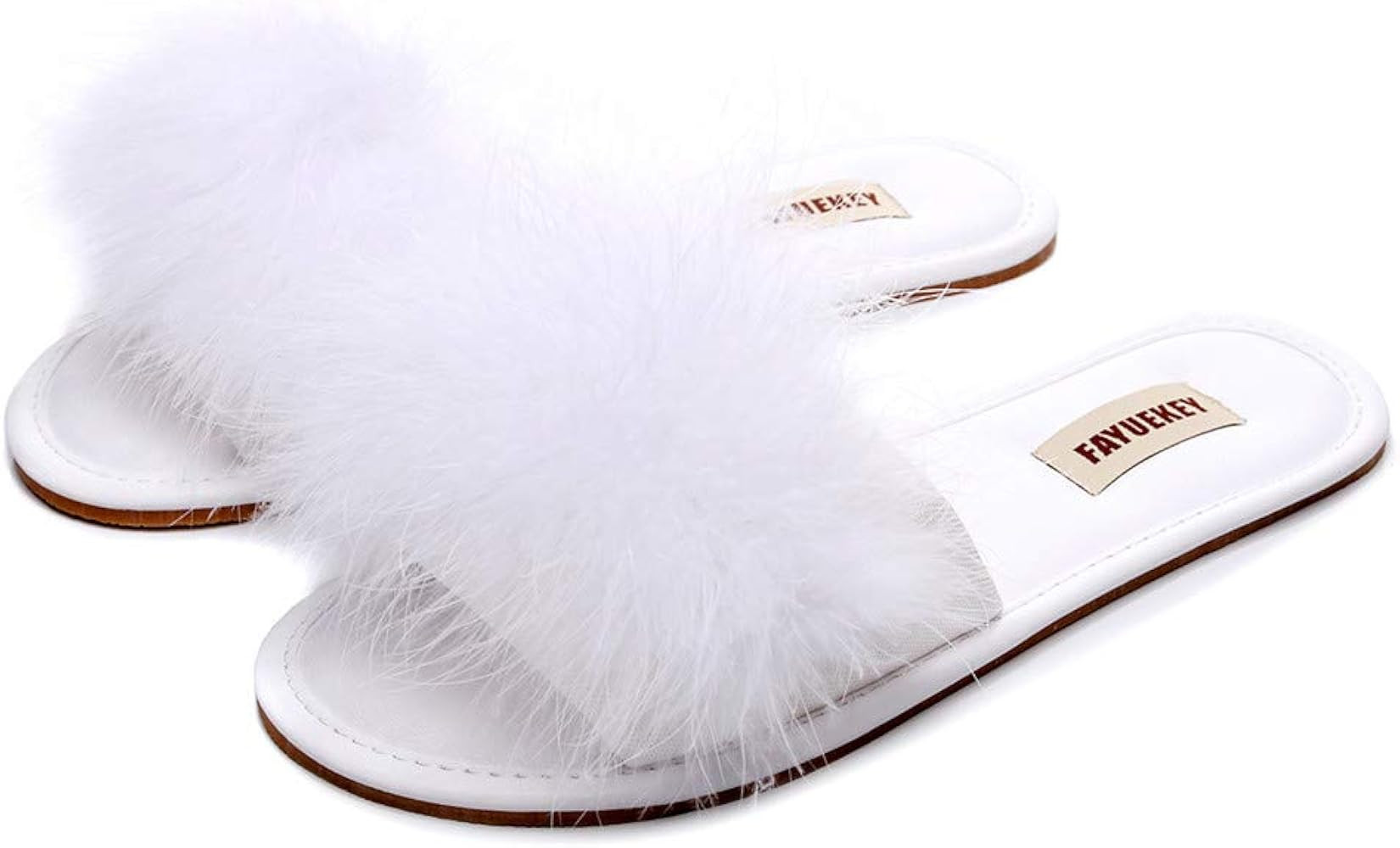 FAYUEKEY Women Fur Sexy Slippers Spring Summer Fluffy Soft Cute PU Comfy Slides Sandals Indoor Ou... | Amazon (US)
