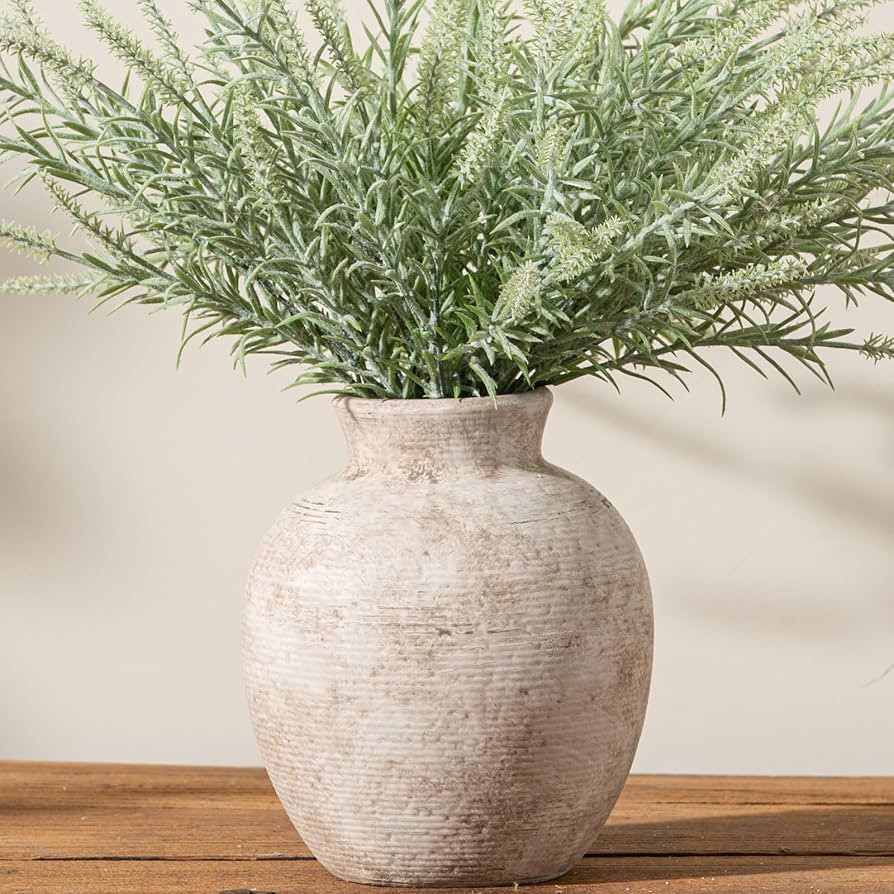 Vanselia Ceramic Flower Vase Home Decor - Farmhouse Table Vases Rustic Vintage Living Room Kitche... | Amazon (US)