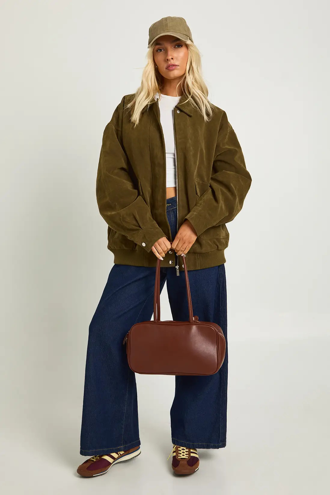 Khaki Oversized Faux Suede Jacket | Boohoo | Boohoo.com (UK & IE)