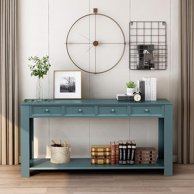 Amazon.com: LUMISOL 64 Inch Long Console Table Entryway Table Sideboard with 4 Drawers and Bottom... | Amazon (US)