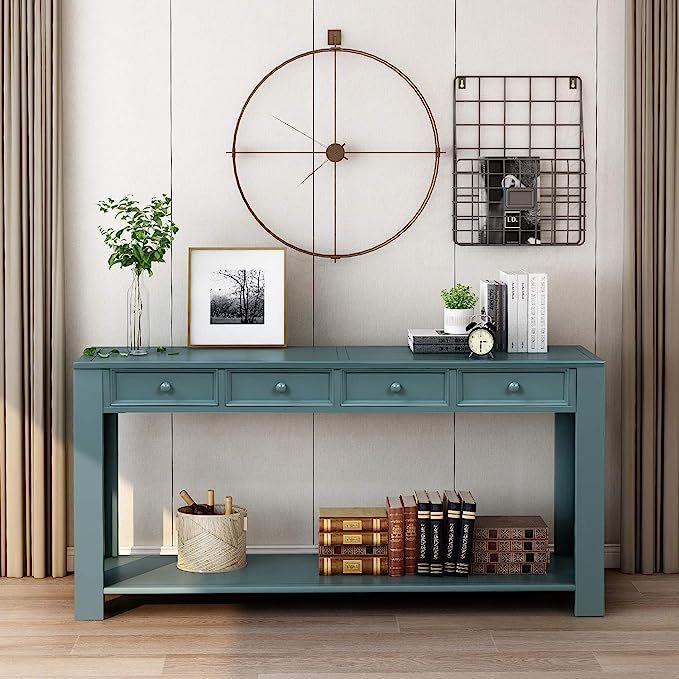 Amazon.com: LUMISOL 64 Inch Long Console Table Entryway Table Sideboard with 4 Drawers and Bottom... | Amazon (US)
