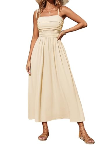 Sunny Spirit Women's Spaghetti Strap Maxi Dress Summer Sleeveless Dress Casual Boho Flowy Long Dr... | Amazon (US)