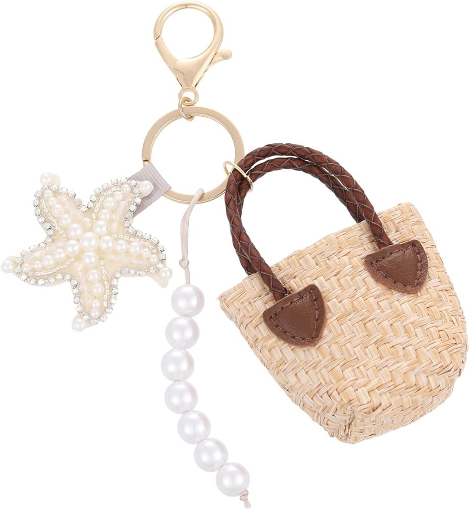 Beach Keychain Bag Charms | Seashell Starfish Lobster Palm Tree Purse Handbag Charms |Ocean Bag A... | Amazon (US)