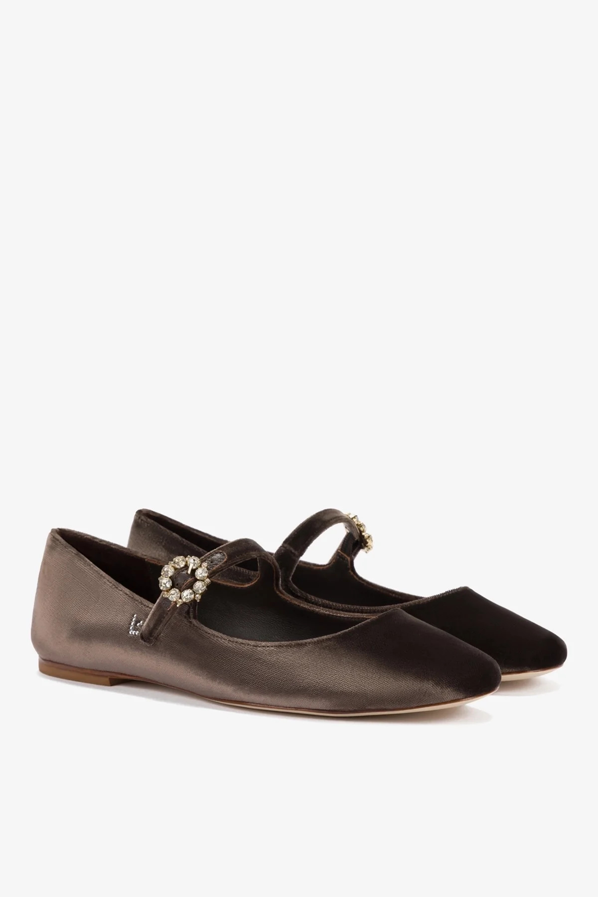 Blair Ballet Flat In Expresso Velvet | Larroude