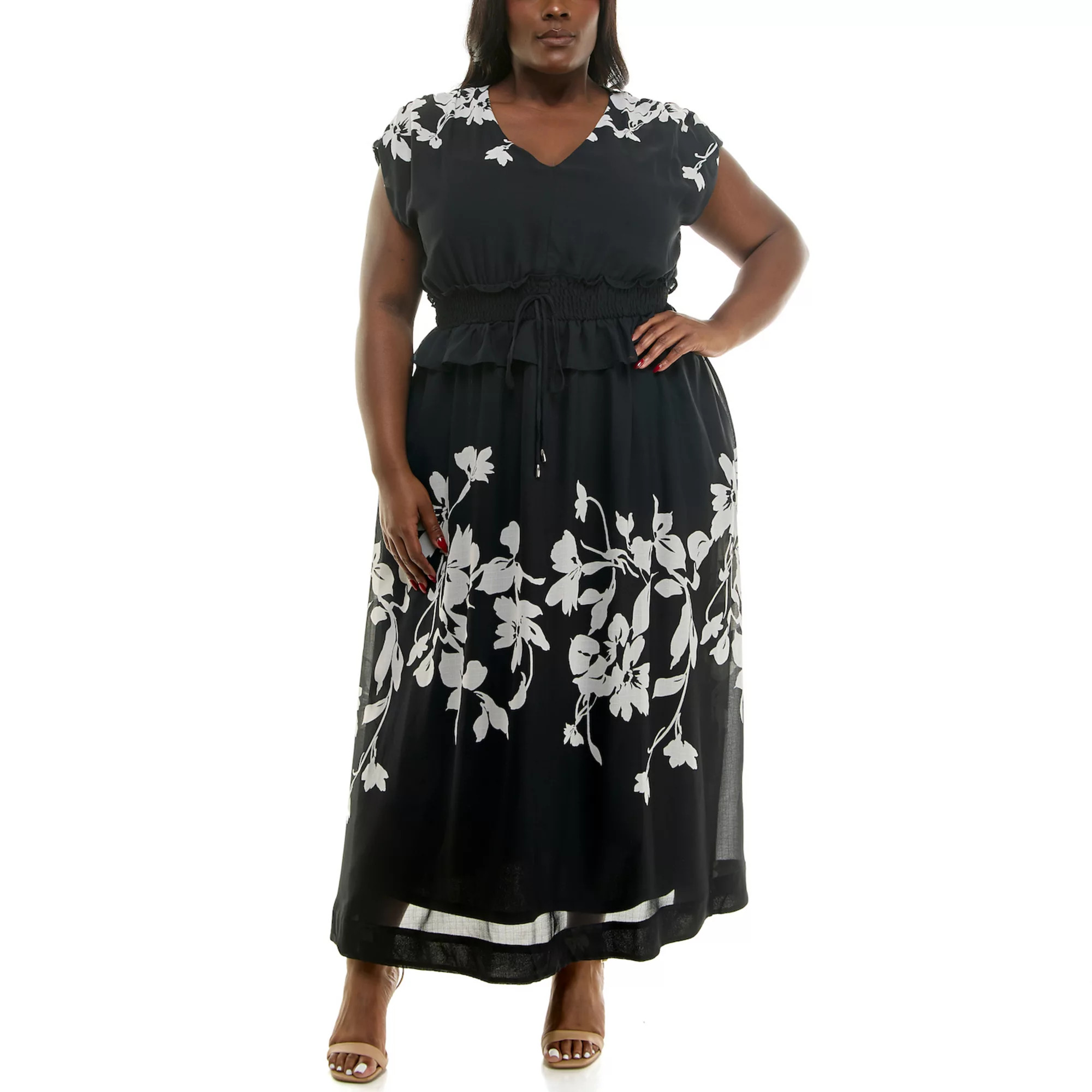 Plus Size Taylor Floral Drop Shoulder A-Line Dress | Kohl's