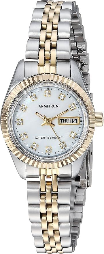 Armitron Women's Day/Date Crystal Accented Dial Metal Bracelet Watch, 75/2475 | Amazon (US)