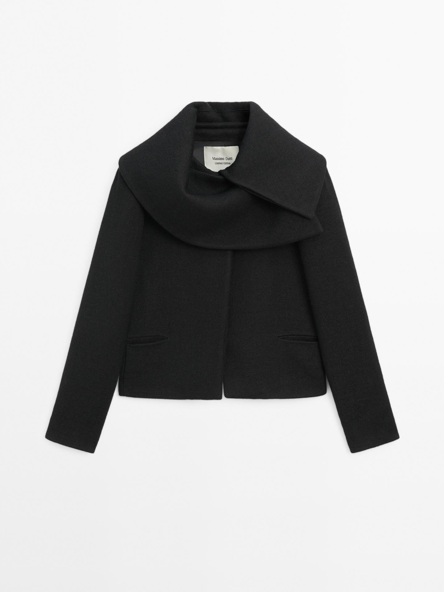 Short coat with wraparound collar - Limited Edition | Massimo Dutti US