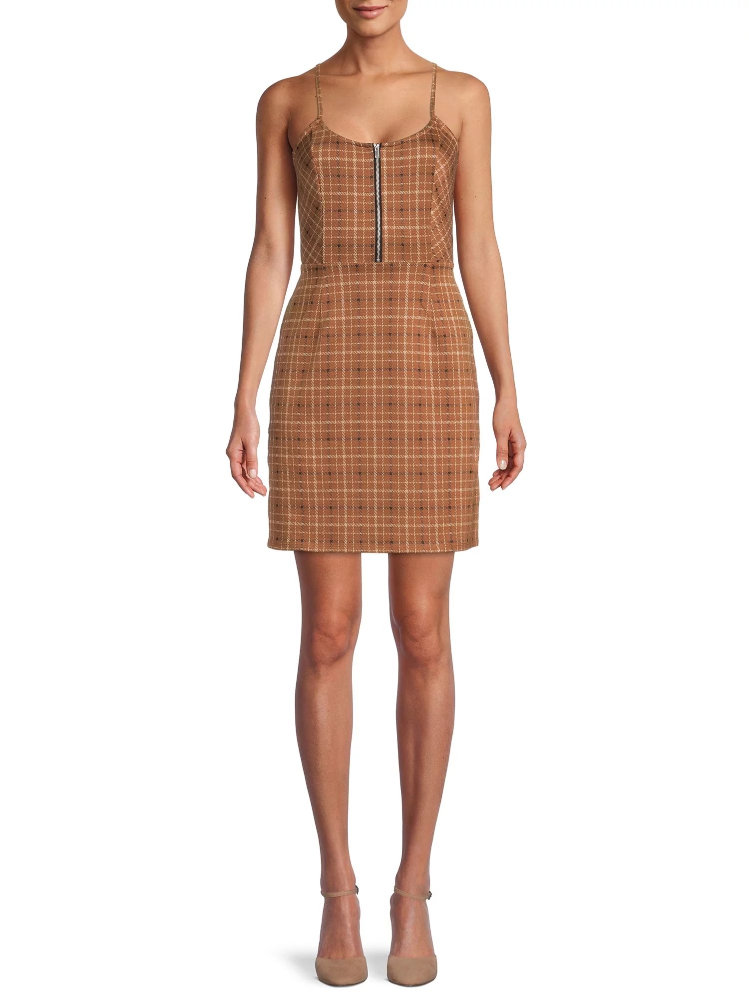 No Boundaries Juniors' Sleeveless Plaid Dress - Walmart.com | Walmart (US)