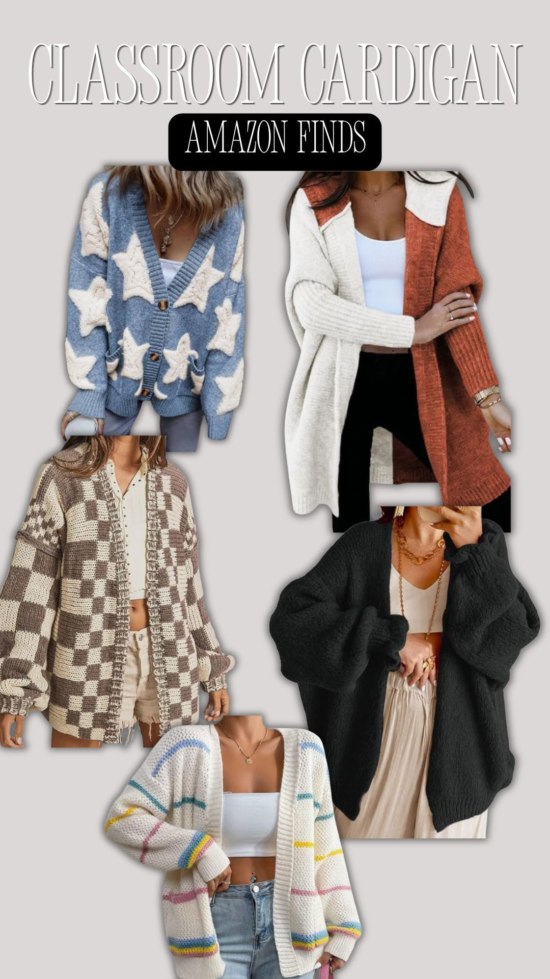 If I were a teacher and needed a cozy cardigan for my classroom these would be in my closet. #teacherstyle #backtoschool #teacherfinds #amazonfashion #amazonfinds  

 