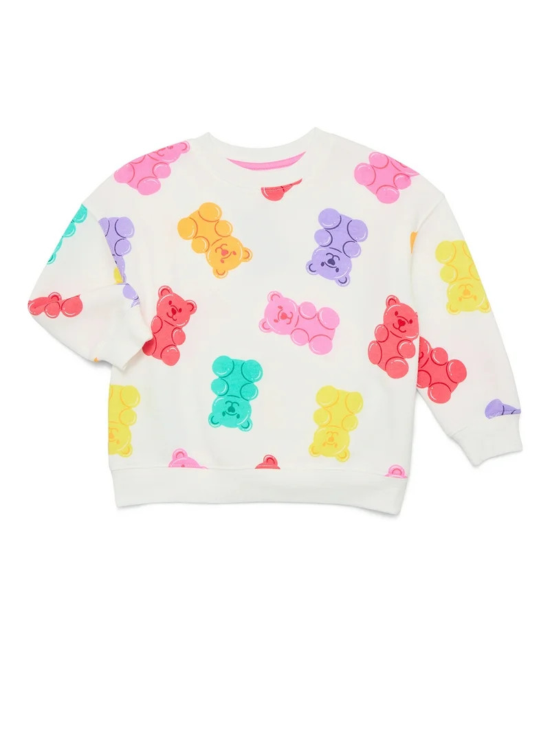 Valentine's Day Toddler Girls Allover Print Crewneck Sweatshirt from Way to Celebrate, Sizes 12M-... | Walmart (US)