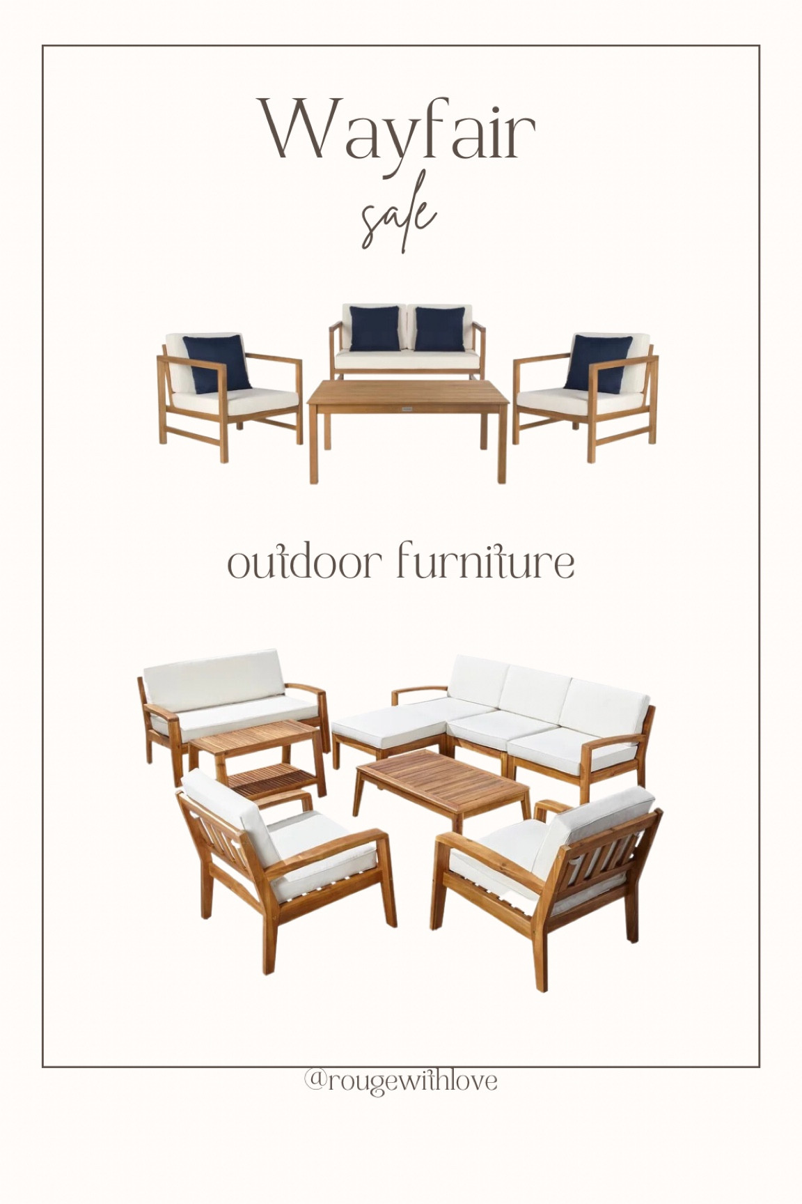 Wayfair 
Wayfair sale
Outdoor
Outdoor furniture 
Patio furniture 
Outdoor sale
Outdoor furniture sale
Teak furniture
Under $1000
Under $500
Home
Home decor
Better homes and gardens
Look for less
Designer look for less 

#LTKSeasonal #LTKsalealert #LTKhome