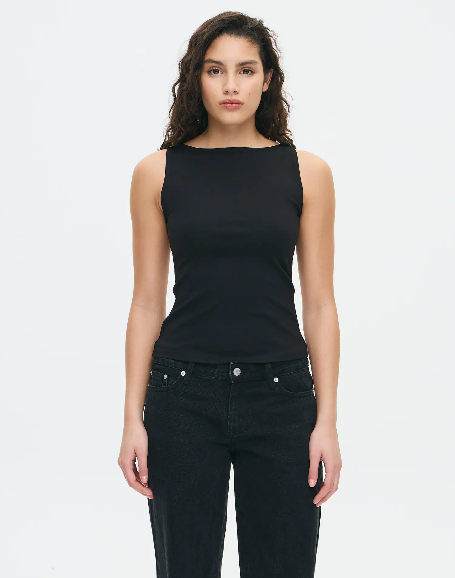 High Boat Neck Fitted Tank | Glassons (Australia)