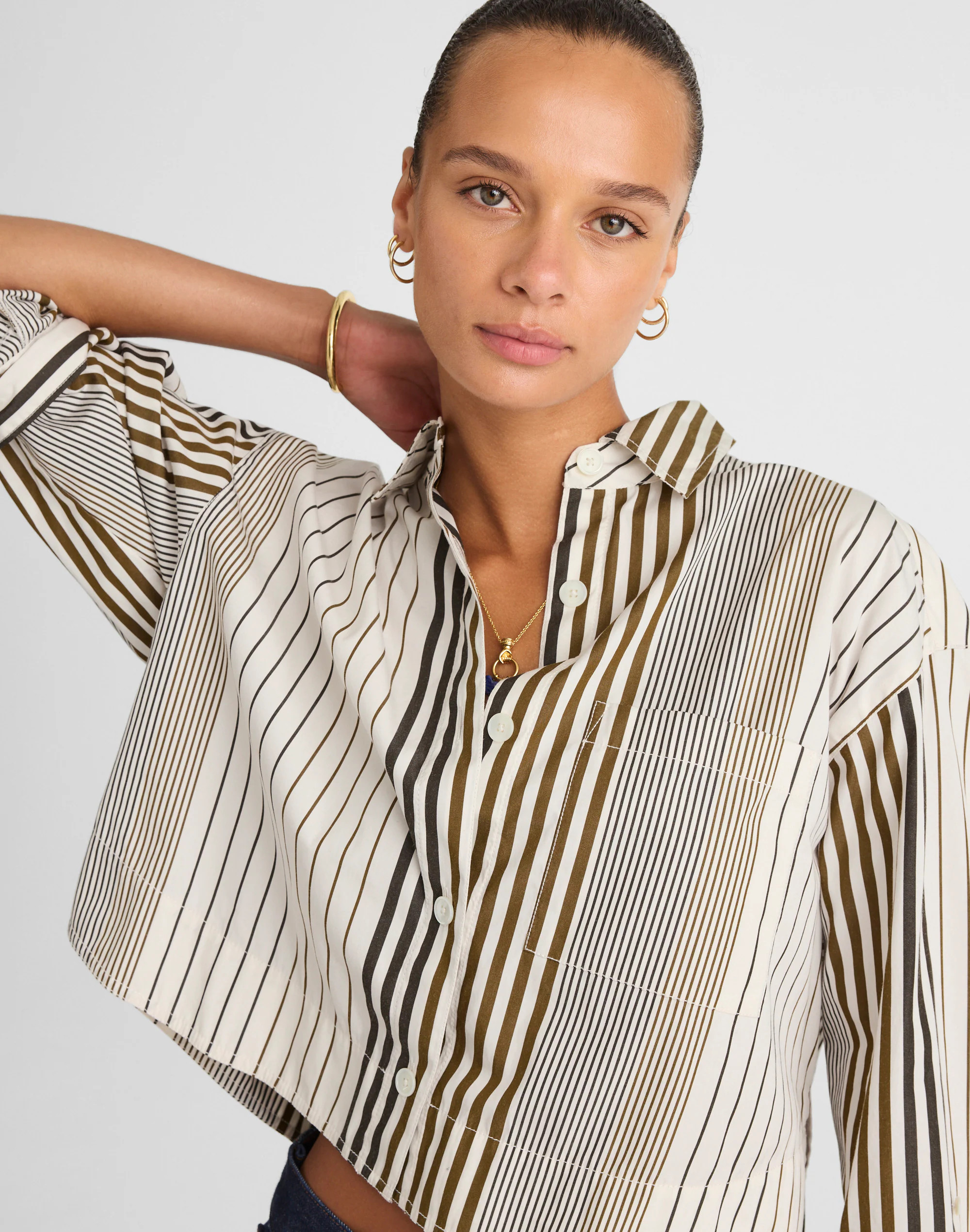 Curve-Hem Shirt in Poplin | Madewell | Madewell