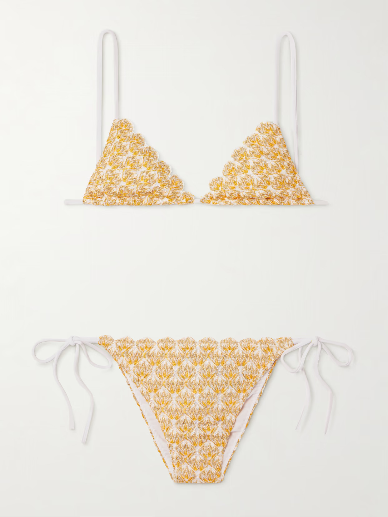 Missoni - Mare Metallic Crochet-knit Bikini - Yellow | NET-A-PORTER (US)