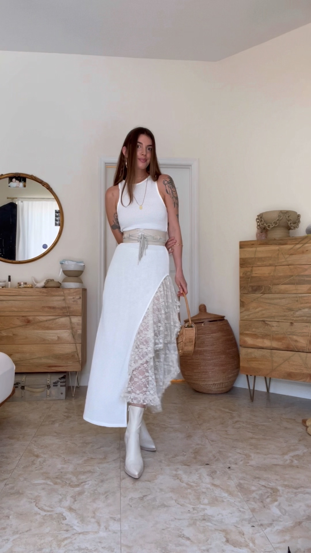 White lace skirt outfit 

#LTKstyletip #LTKunder100 #LTKshoecrush