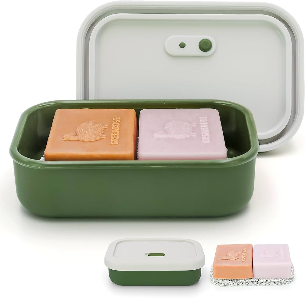 Silicone Enhanced Leak Proof Travel Soap Case, Shampoo Bar Holder, Large Bar Soap Box, Portable S... | Amazon (US)