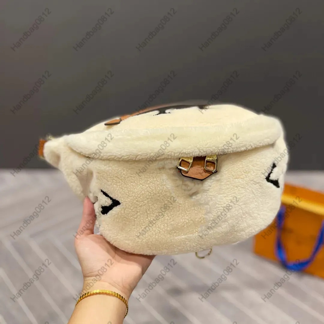 Designer leather fanny pack womens Waist Bag Winter Teddy Bum Bag For Men Fashion Lambswool Sherp... | DHGate