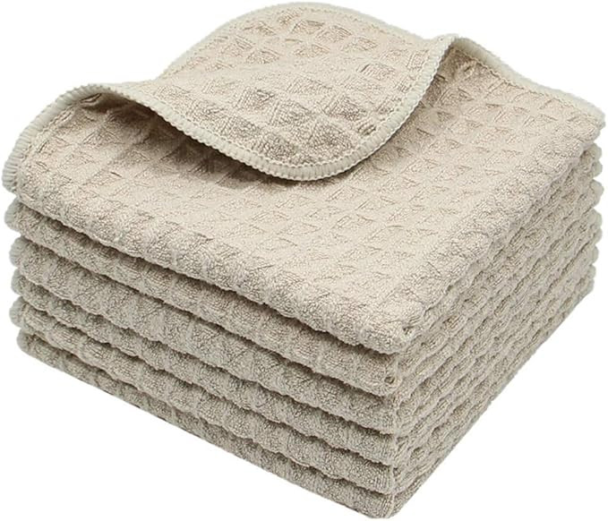 VeraSong Microfiber Kitchen Cleaning Cloth Thick Dish Rags Waffle Weave Washcloths Dish Cloths Ul... | Amazon (US)