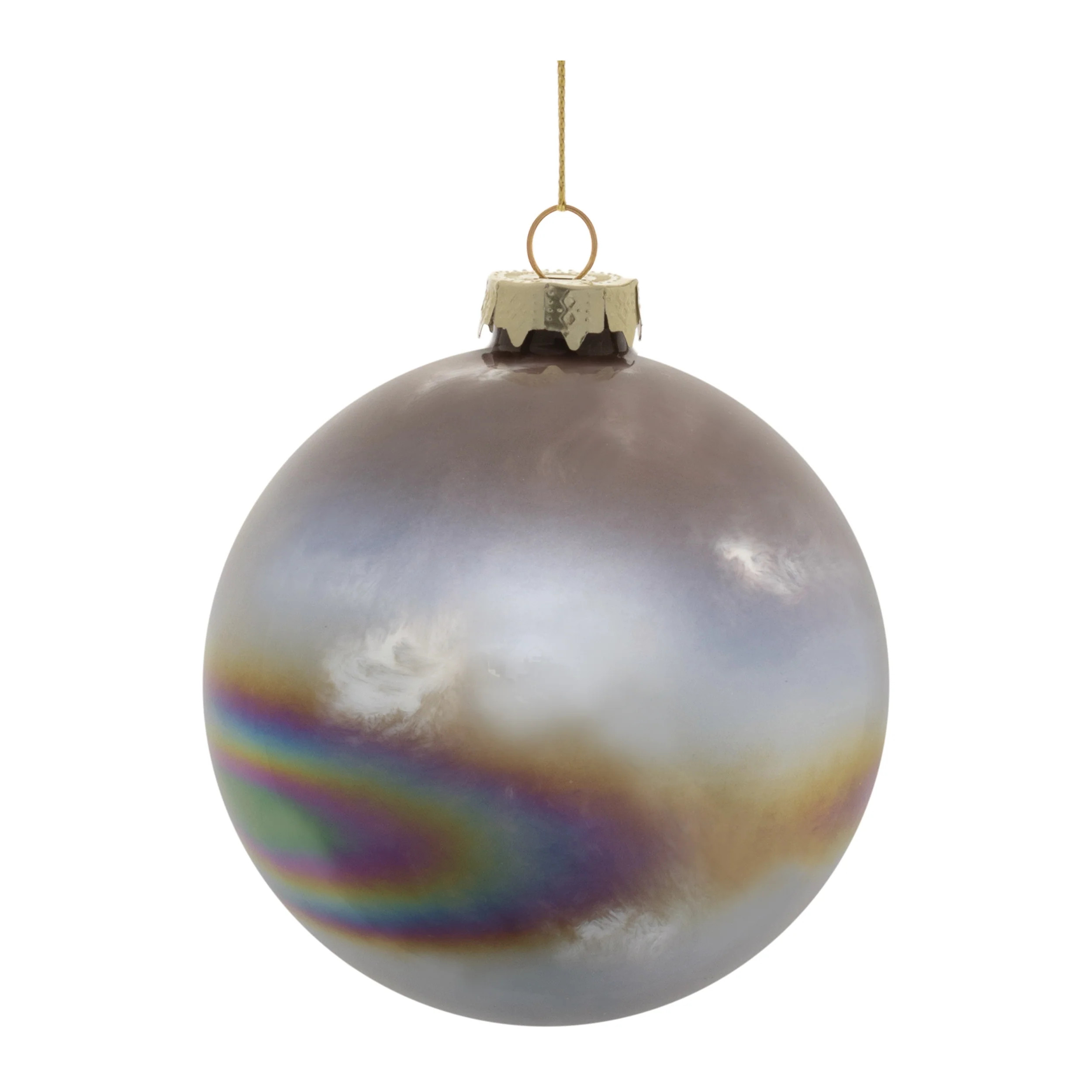 Melrose International Iridescent Glass Ball Ornament (Set of 12) - Brown, Gray | Shop Simon