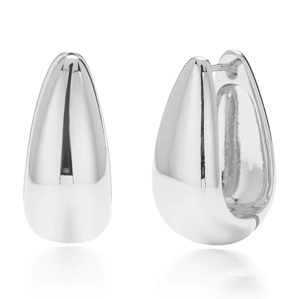 Cate & Chloe Salma 18k White Gold Plated 16mm U-Shaped Hoop Earrings for Women, Gift for Her | Walmart (US)