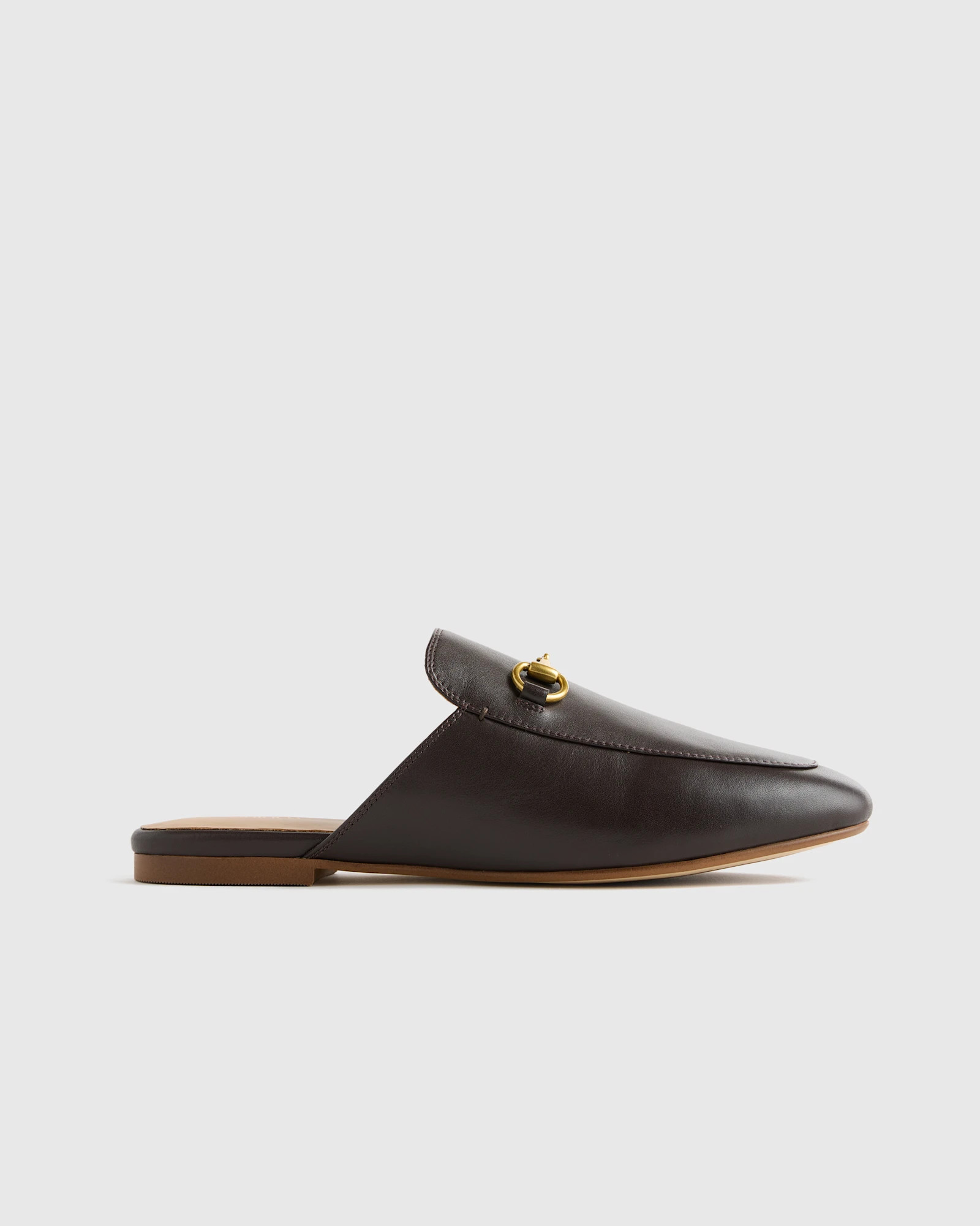 Quince | Women's Italian Leather Horsebit Loafer Mule in Bone, Size 6.5 | Quince