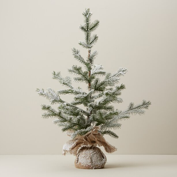 SMALL FLOCKED TREE WITH JUTE BASE | Indigo (CA)