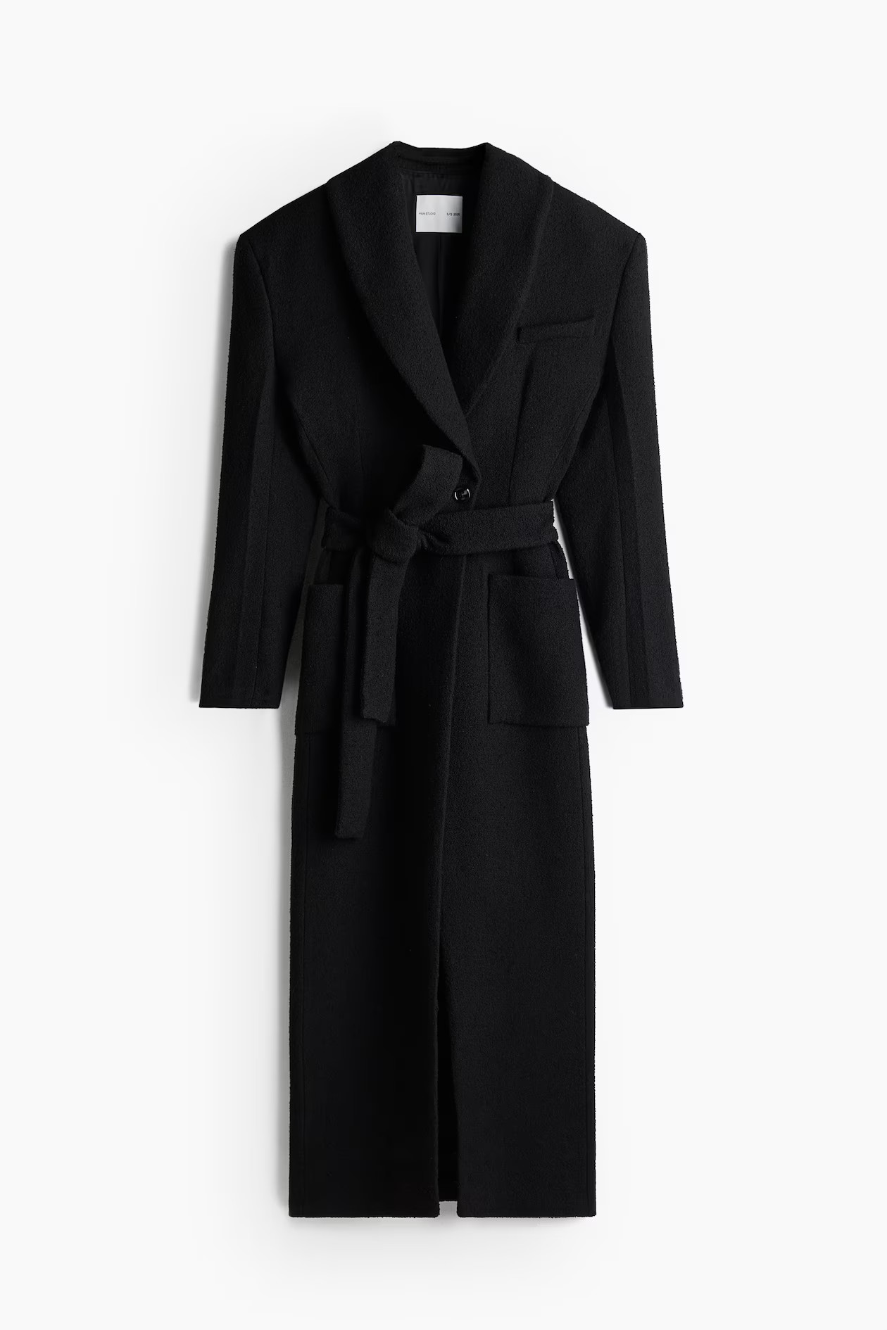 Tie-belt bouclé-weave coat | H&M (UK, MY, IN, SG, PH, TW, HK)