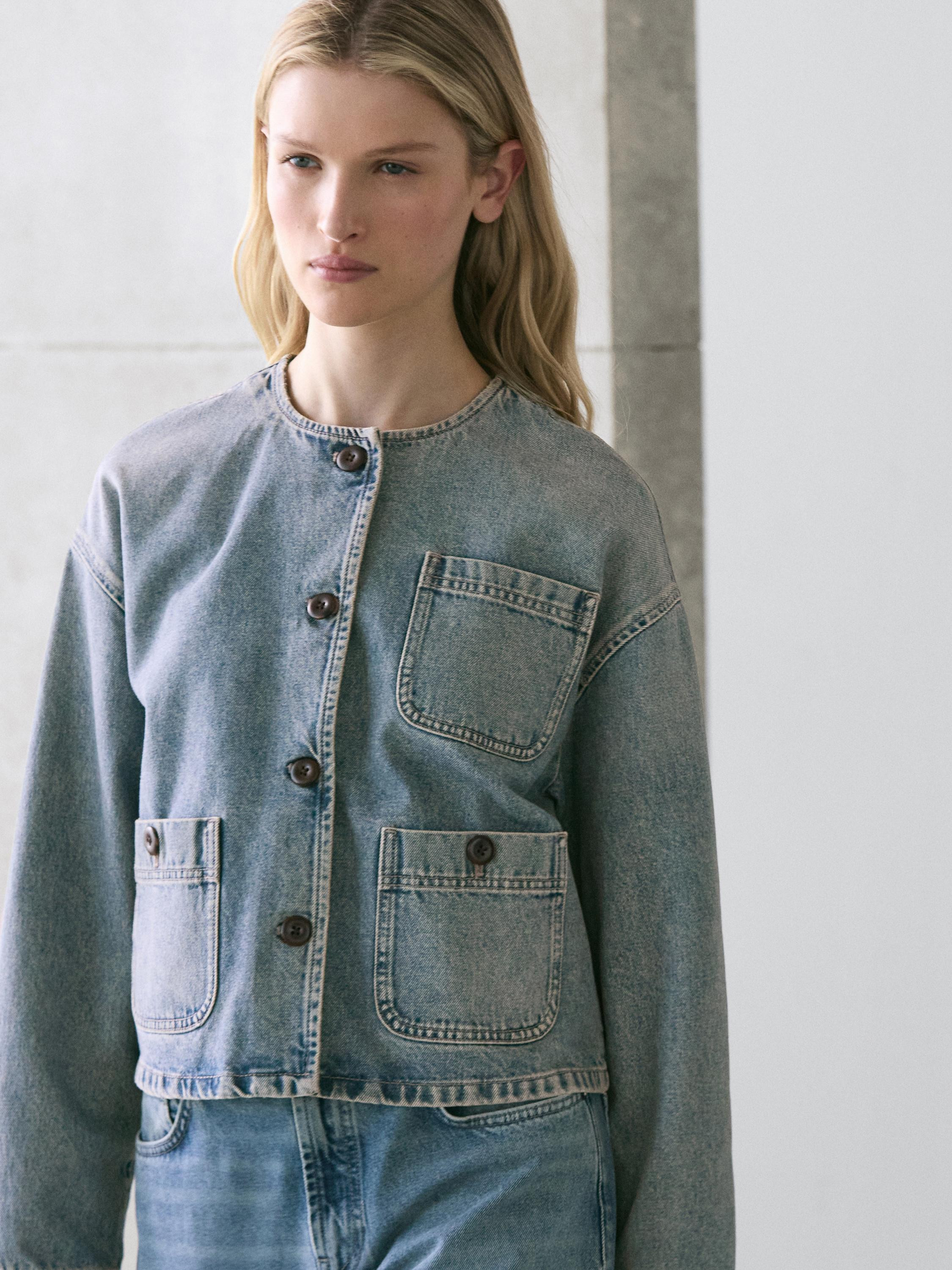 Short denim jacket | Massimo Dutti US