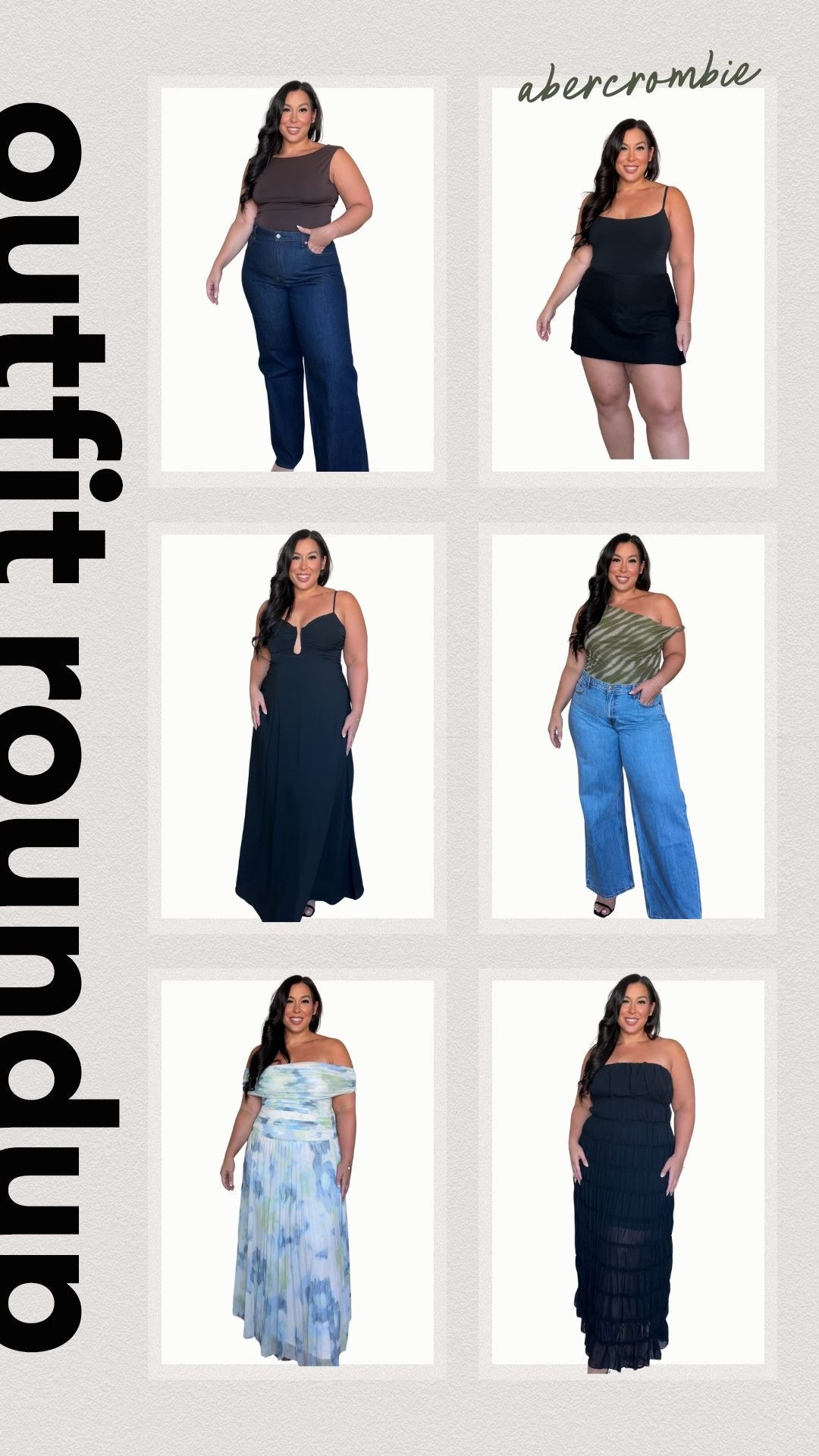 #AbercrombiePartner @Abercrombie Code AFBONNIE will stack an extra 15% off on top of the 20% off sale! #AbercrombieStyle

Sizing ⬇️
Jeans: 33 long
Brown top: L
Green mesh top: XL
Ruffled dress: XL tall
Black cami: L
Black skirt: XL
Black maxi dress: L tall
Mesh maxi dress: XL

*Use code AFBONNIE to get an additional 15% off almost everything at checkout from 7/10/25-7/14/25. Offer valid in US/CA. Exclusions apply. See details online.