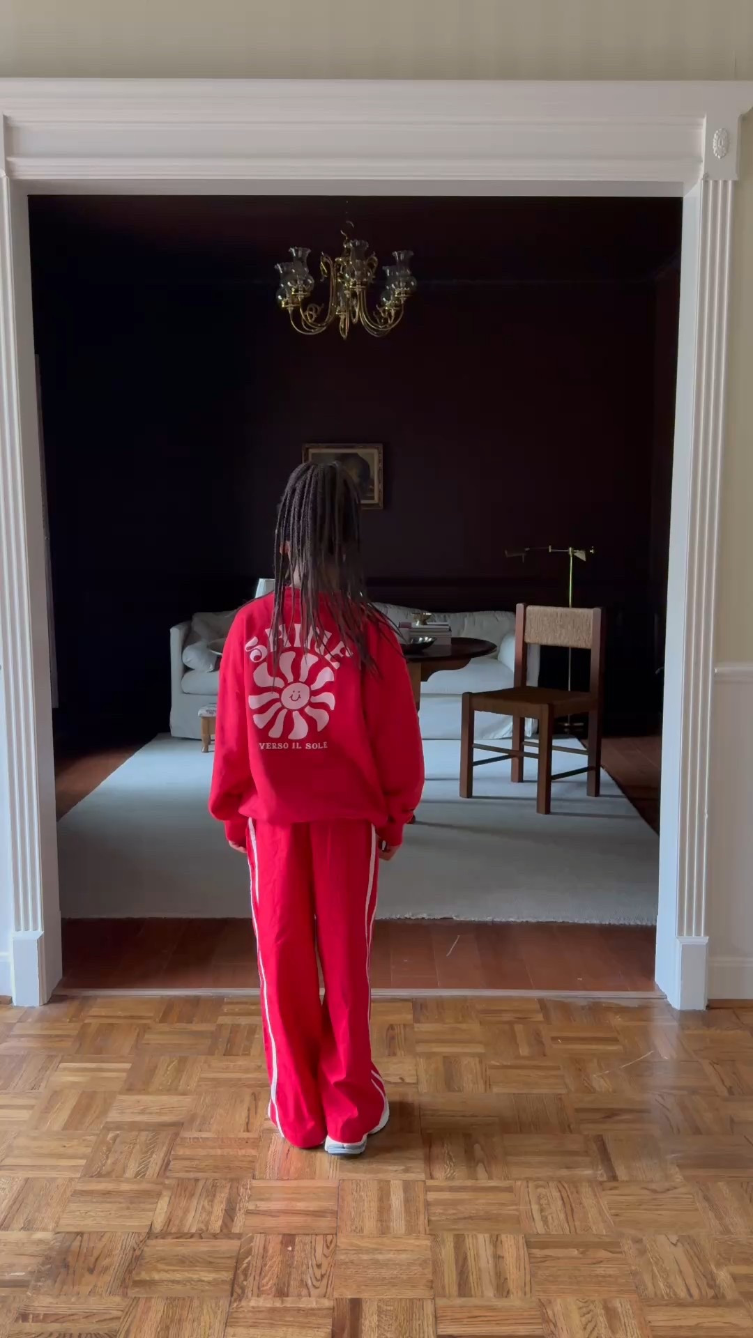 Girls red sweats and crewneck sweater 

#LTKWatchNow #LTKKids