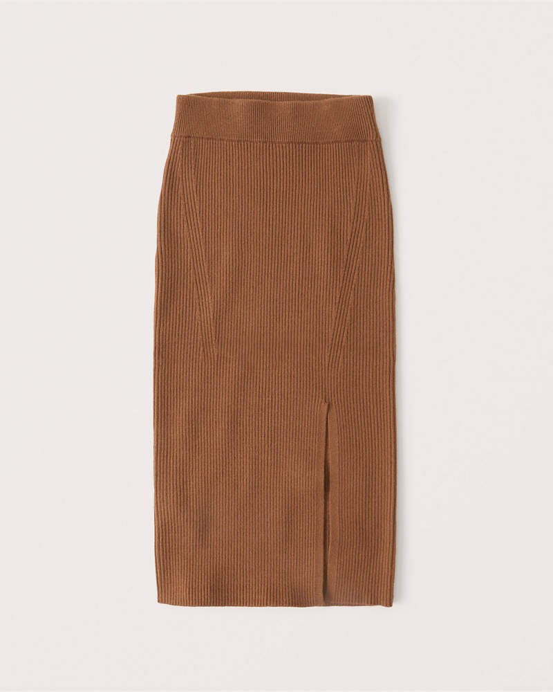 High Slit Sweater Midi Skirt | Abercrombie & Fitch (US)
