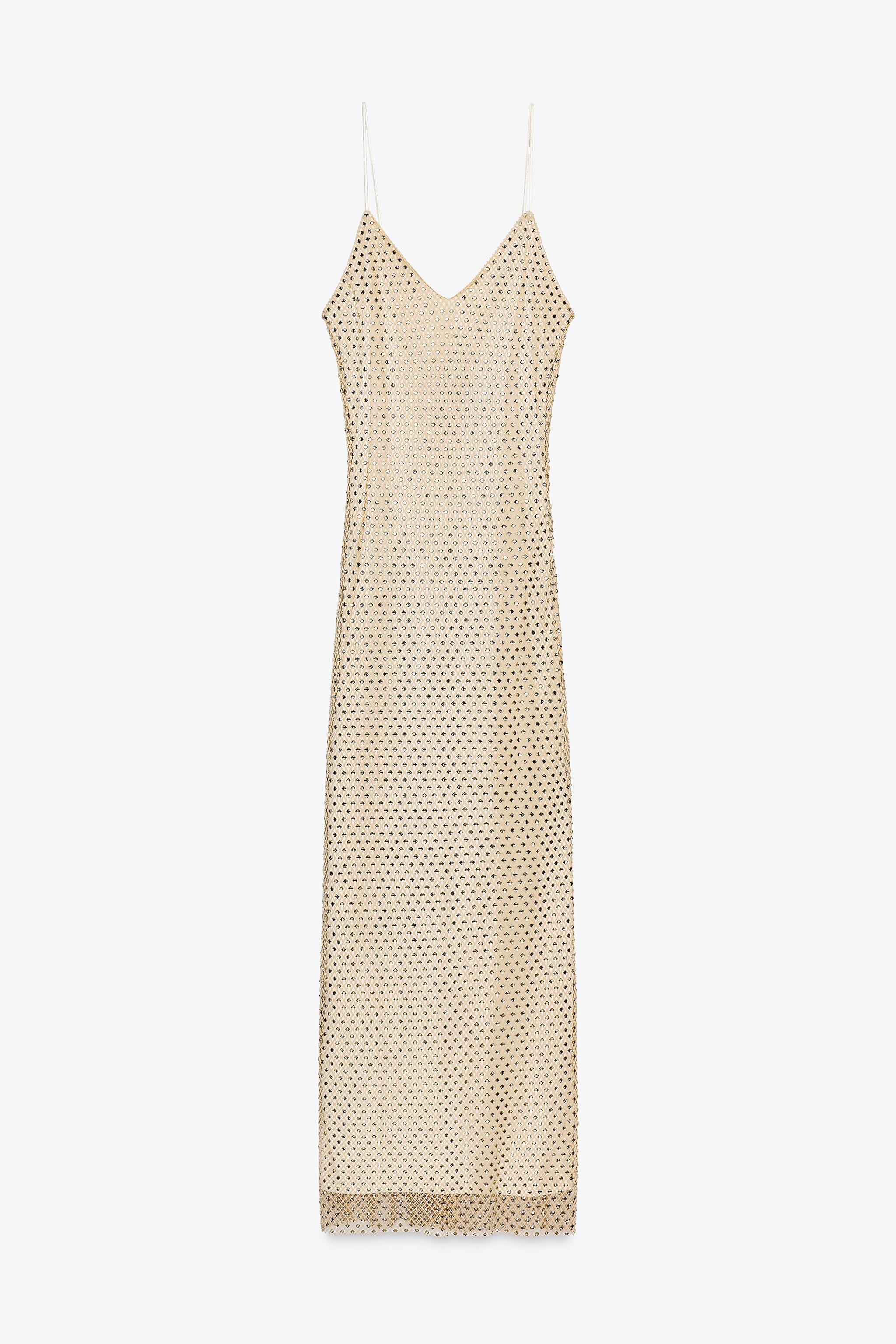 LONG RHINESTONE DRESS | Zara UK
