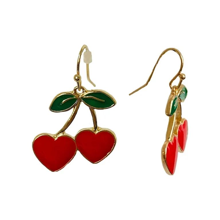 No Boundaries Cherry Heart Fish Hook Earrings | Walmart (US)