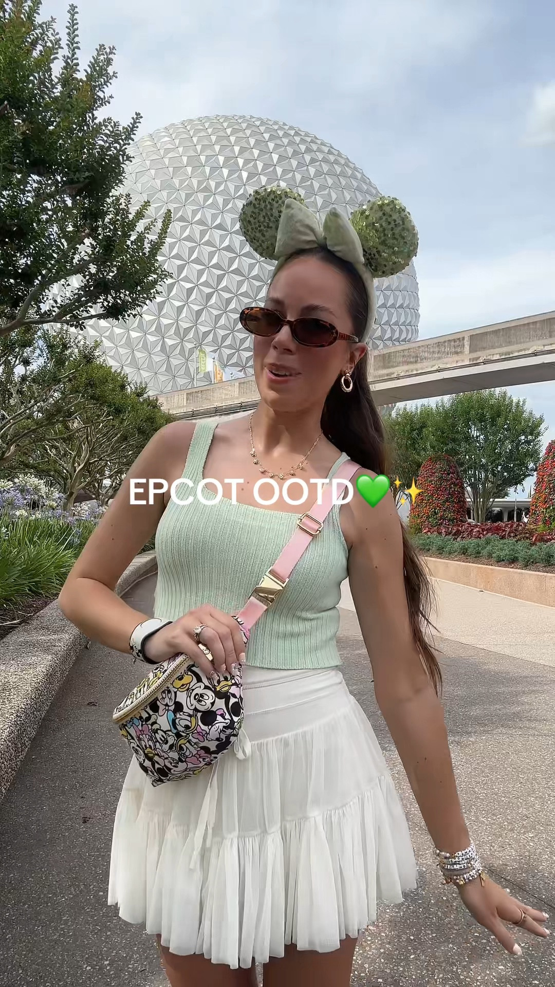 Disney ootd💚 Disney outfit, Disney bound, Disney style, Disney parks, Disney ideas, Disney Inspo, Popflex pirouette skort, athletic skort, tank top, Amazon sunglasses, Mickey Mouse sequin ears, Disney bag, Stoney clover lane Fanny pack, Reebok chunky sneakers, ruffle socks, Disney accessories #disney

#LTKootd #LTKvlog #LTKdayinmylife