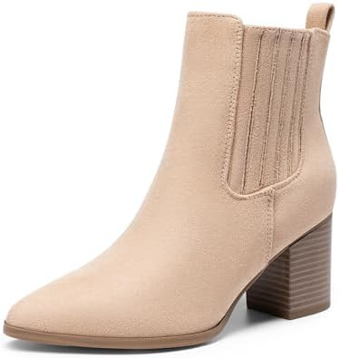 DREAM PAIRS Women's Ankle Boots Pointed Toe Chunky Block Heel Ankle Bootie Fall Short Booties Sho... | Amazon (US)