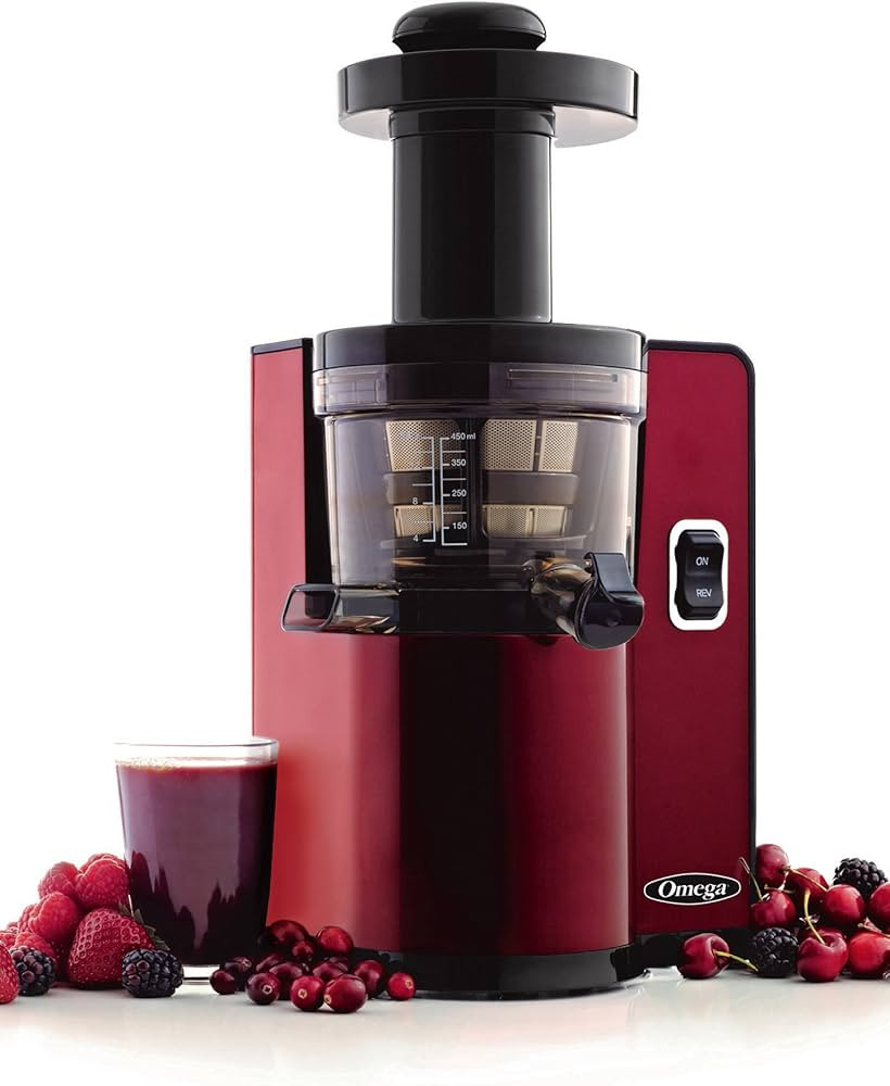 Omega VSJ843QR Vertical Masticating Juicer, 43 RPM Compact Cold Press Juicer Machine with Automat... | Amazon (US)