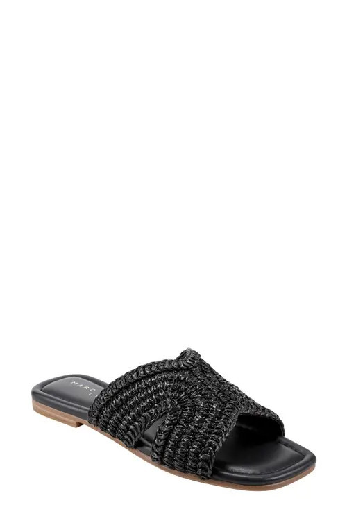 Marc Fisher LTD Narda Raffia Slide Sandal in Black at Nordstrom, Size 9.5 | Nordstrom